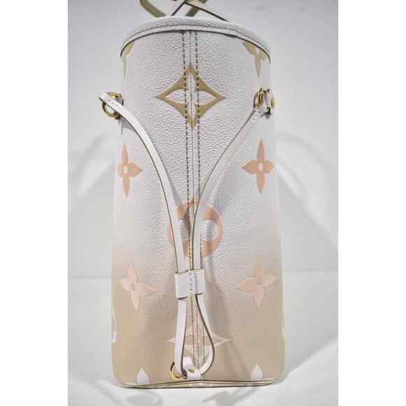 Louis Vuitton Neverfull MM Sunset Kaki Green Beige Tote Top Handle Shoulder Bag - Picture 8 of 12